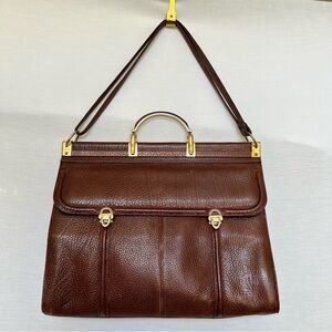 Vintage Brown Leather Satchel Bag